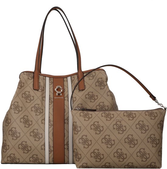 GUESS sac shopper Erenia 2 in 1 Tote Latte Logo marron clair