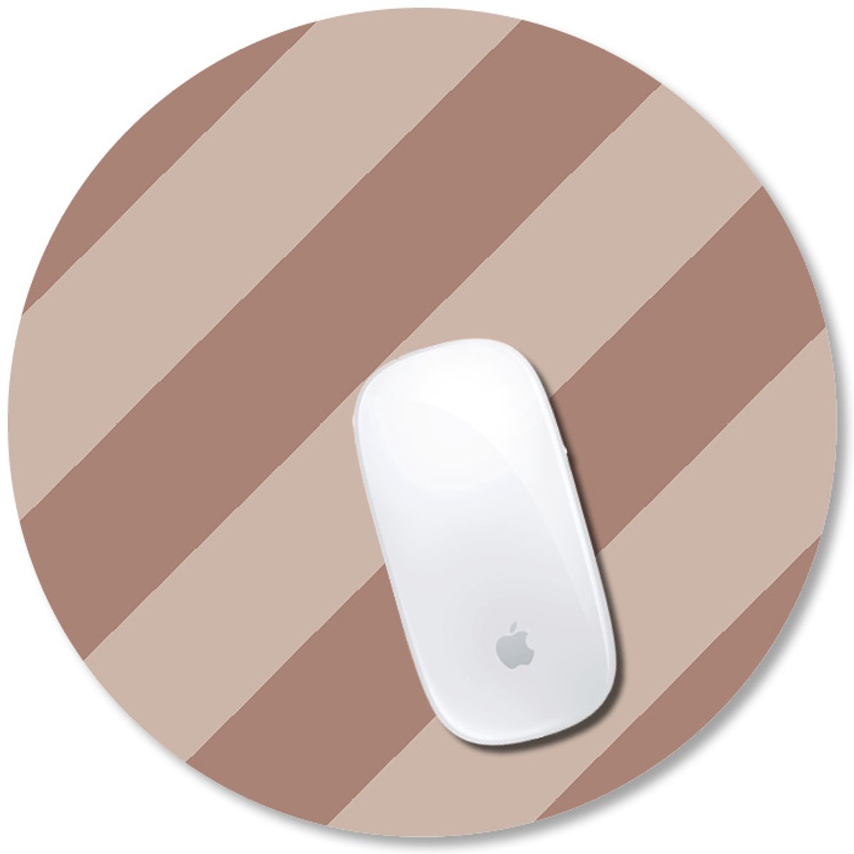 Muismat 24 cm - print - Stripes Beige - Dietrix - antislip - flexibel