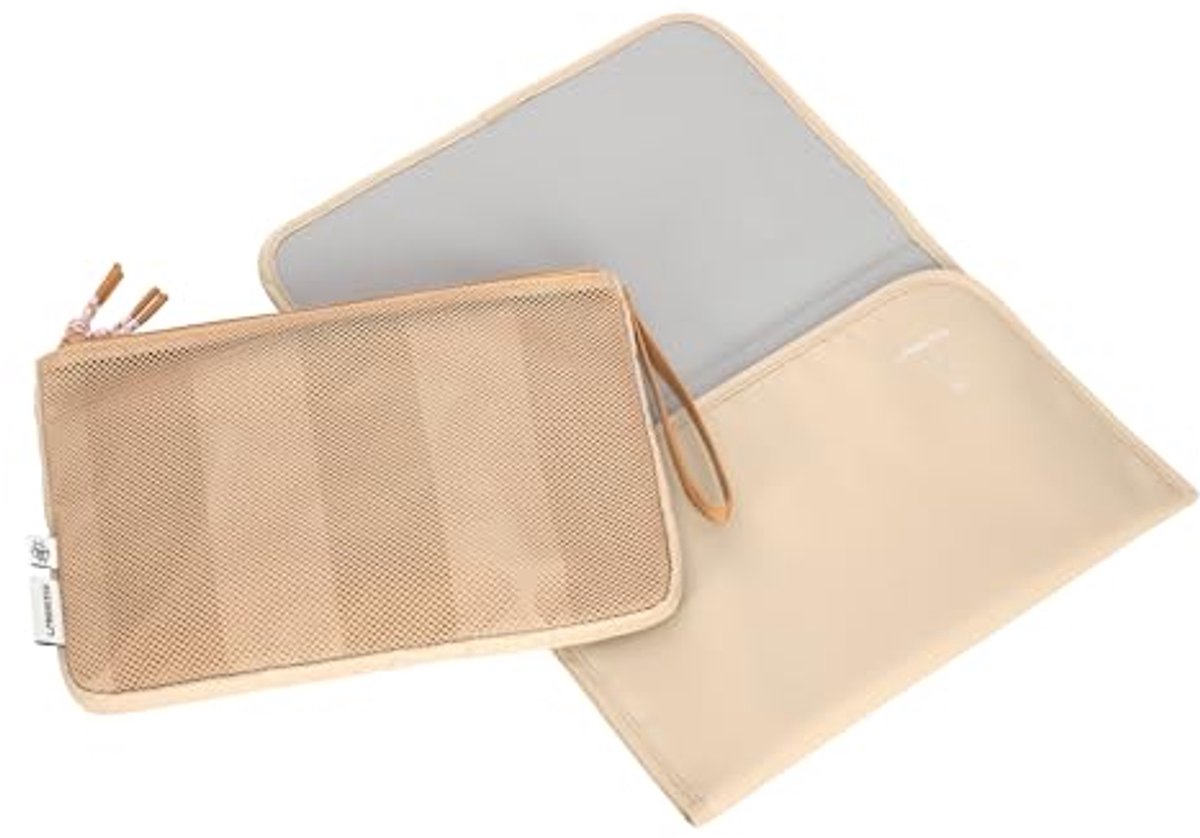 Babyluiertas met Aankleedkussen voor Onderweg - Casual Changing Organizer in Beige/Camel