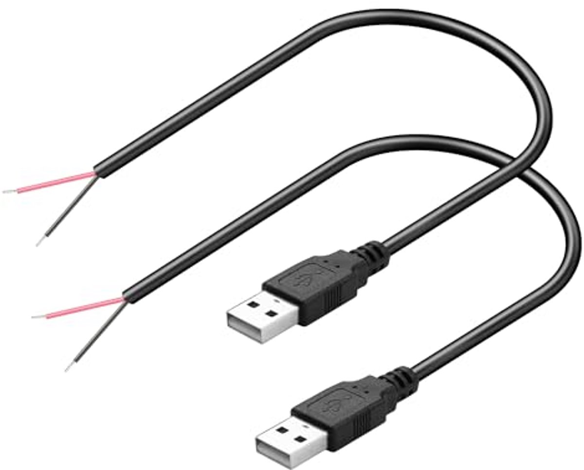 Korte USB Pigtail-kabel 30 cm - Verlengdatakabel voor USB-apparaten (2 stuks)