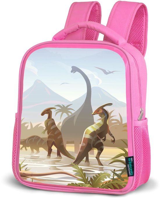 Rugzak roze - Schooltas meisjes - Pinguïn en ijsbeertje op ijsschotsen