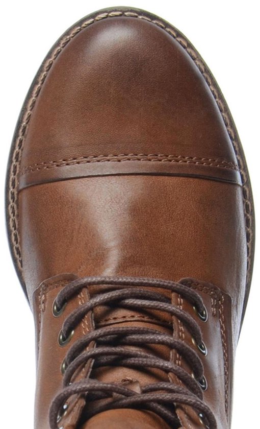 Manfield - Femme - Bottines à lacets cognac - Taille 40