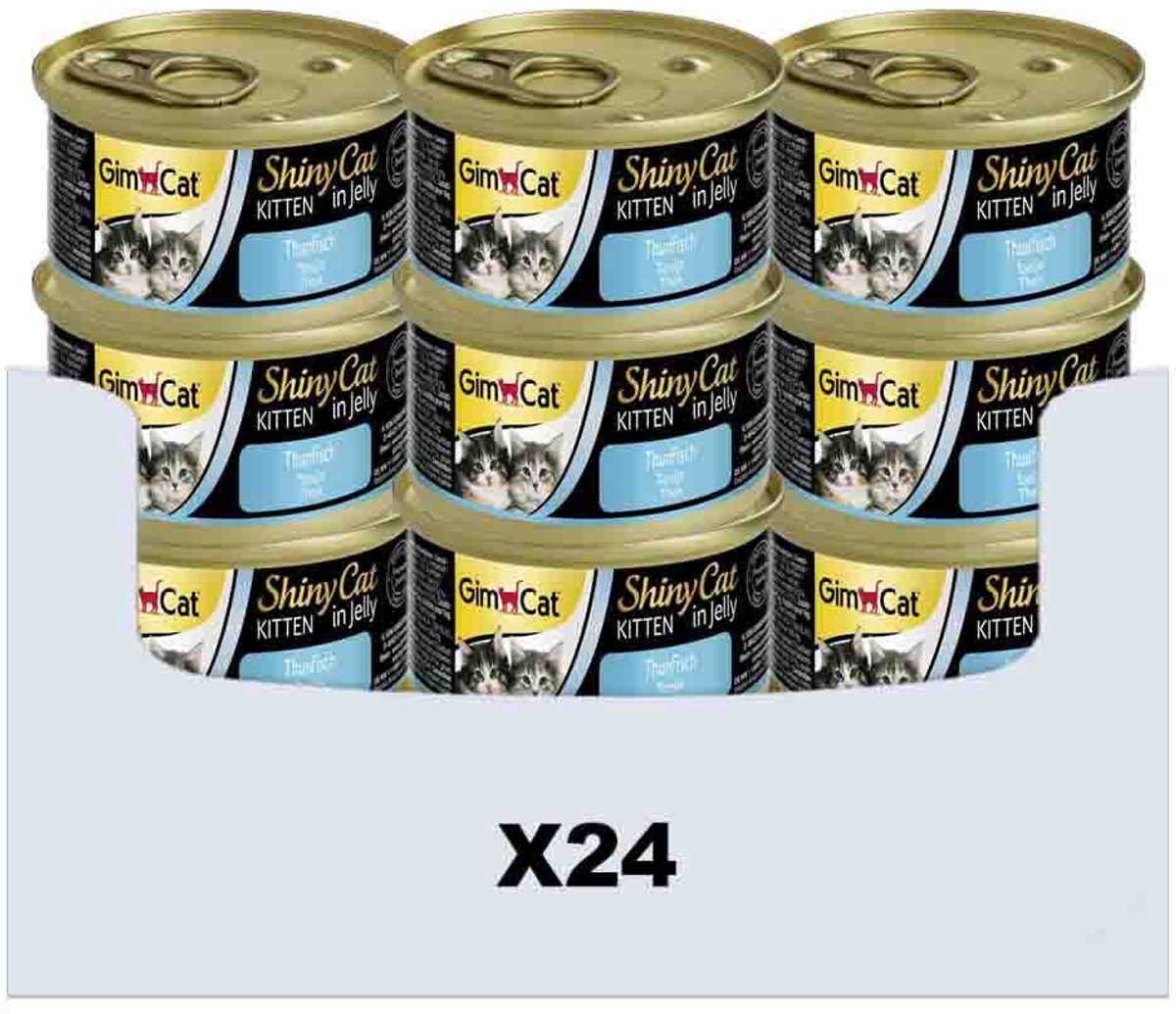 24x GimCat Shinycat Kitten in Jelly Tonijn 70 gr