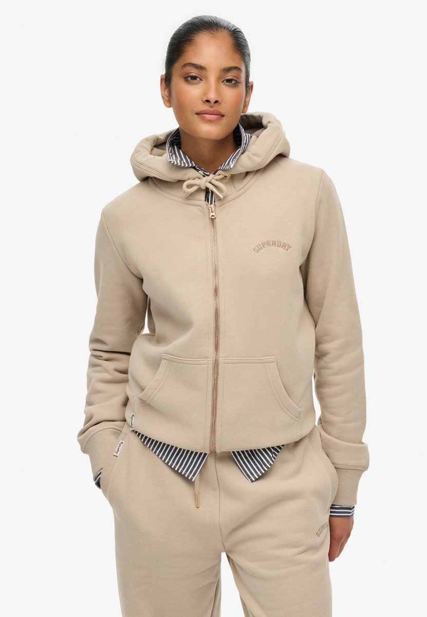 Superdry Essential Logo hoodie met rits Dames Hoodies Grijs