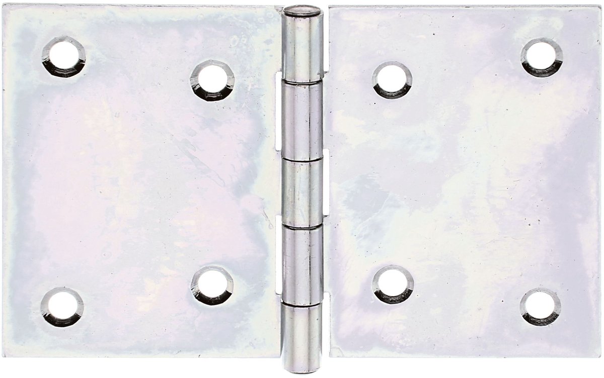 Alberts 346515 scharnier, breed, met roestvrijstalen stift, galvanisch geel verzinkt, 81 x 128 mm / 20 stuks