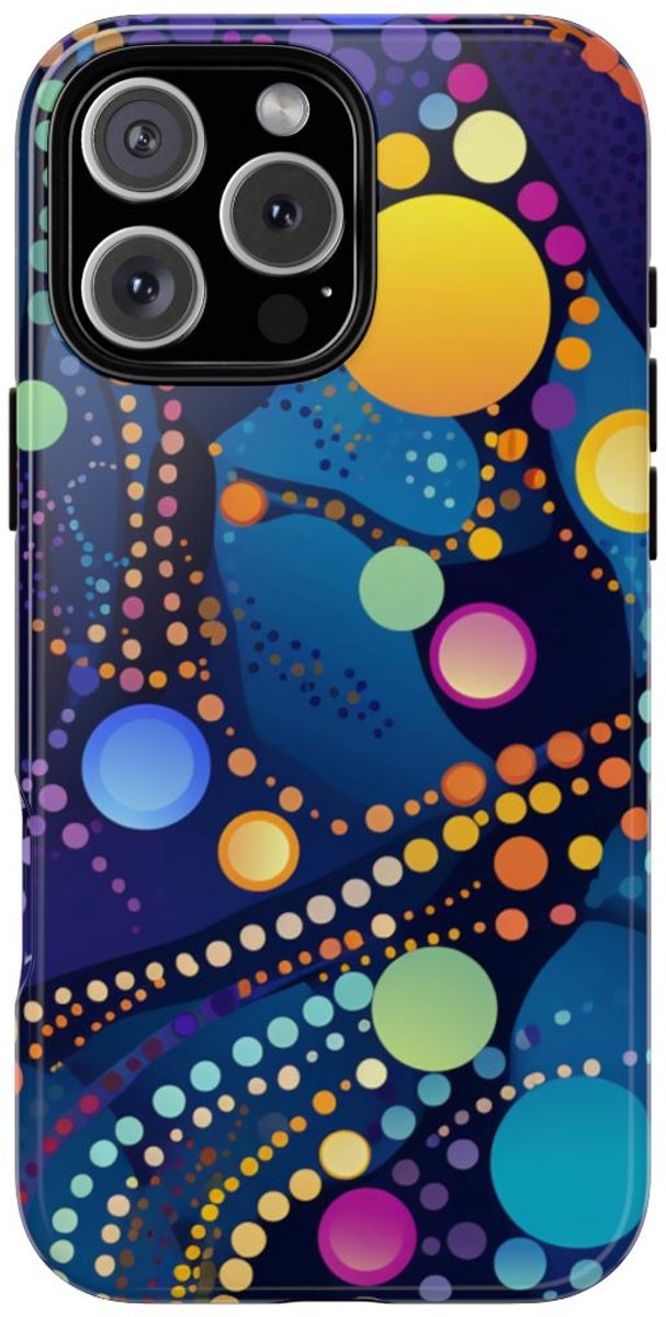Kleurrijk Abstract Stippenpatroon – Telefoonhoesje Geschikt voor iPhone 16 Pro Max