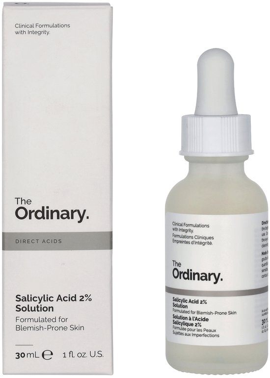 The Ordinary Salicylic Acid 2% Solution 30ml fles met druppelaar en doos.