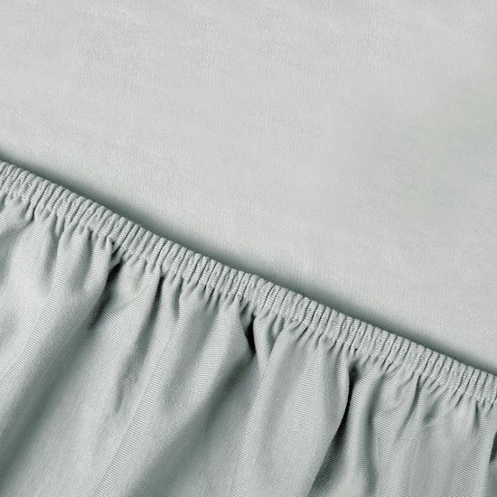 Drap- Hoeslaken - 90-100 x 200-220 cm - Épaisseur du matelas : 35 cm - Entièrement élastiqué - Katoen biologique - Infroissable - Bleu clair