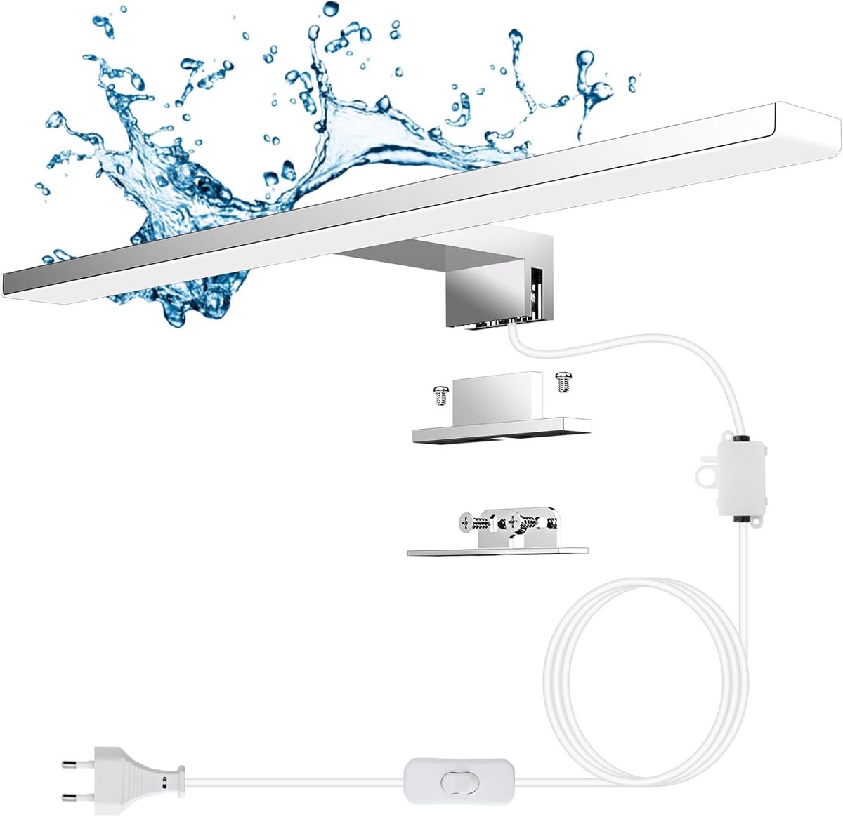 LED spiegel lamp badkamer 5W - 300mm - 500lm - spiegel licht met schakelaar en stekker - neutraal wit 4000K - IP44 waterdichte badkamer verlichting voor spiegelkast