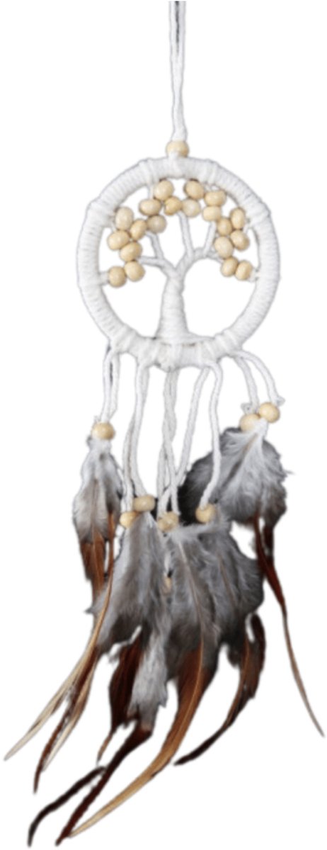 Ruben Robijn Dromenvanger - Tree of life beige kralen 7cm - Dreamcatcher n.n.b