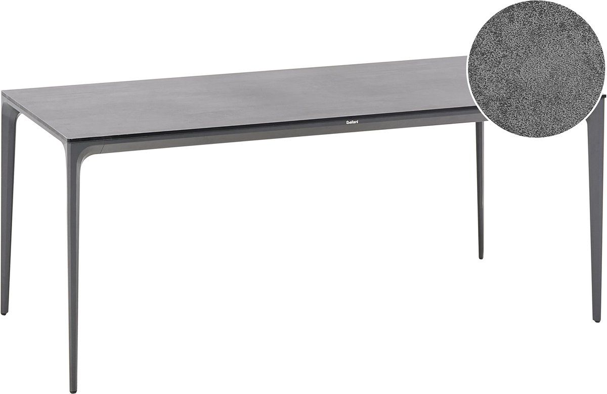 SOVARETO - Tuintafel - Donkergrijs - HPL/Aluminium/marmer