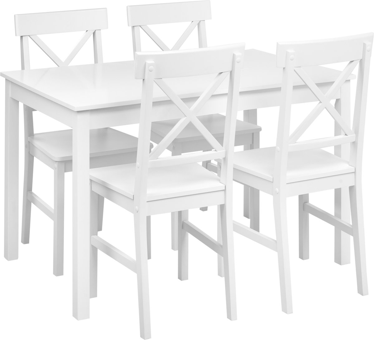 BARLEE - Eetkamerset - Wit - MDF