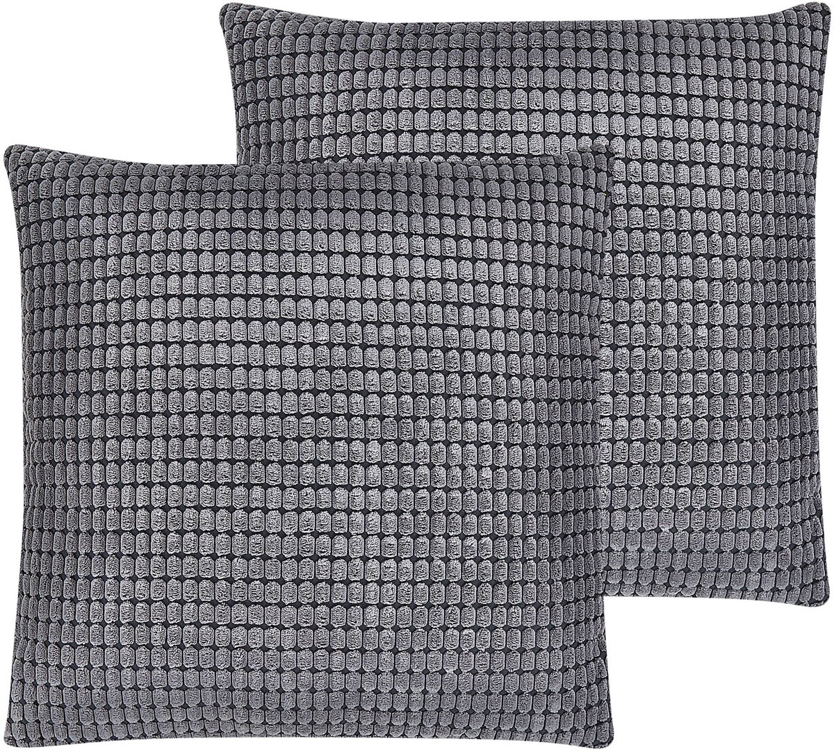 Beliani ASPIDISTRA - Sierkussen set van 2 - Grijs - 45 x 45 cm - Fluweel