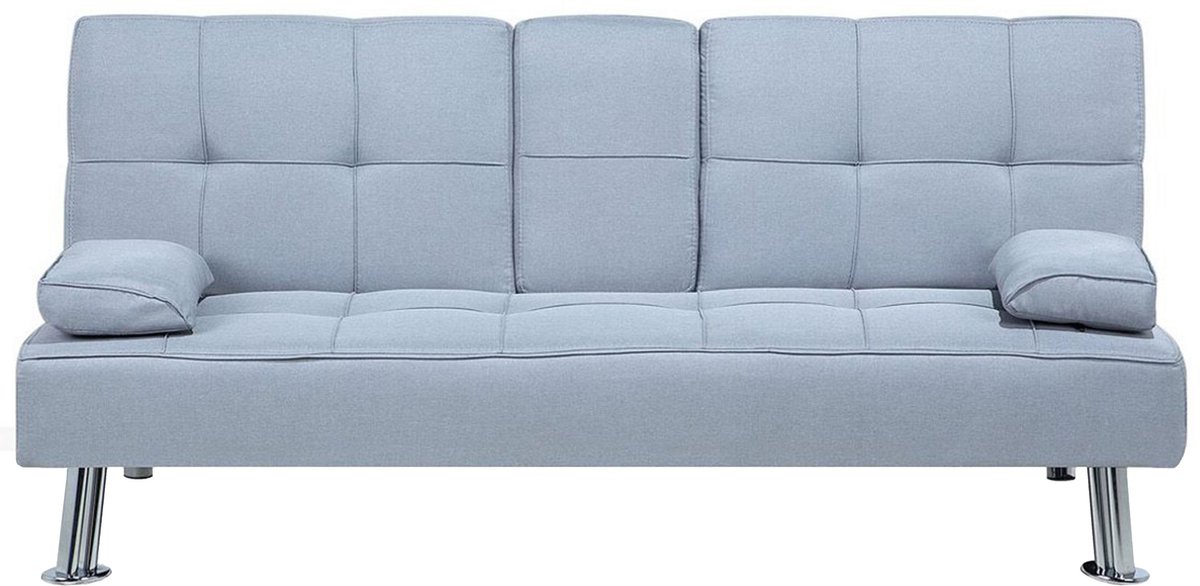 Beliani ROXEN - Slaapbank 3-zits - Lichtgrijs - Polyester