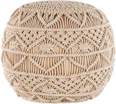 KAYSERI - Poef - Beige - 40 cm - Katoen