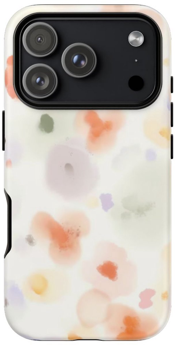 Zachte Pastel Abstracte Bloemenprint – Telefoonhoesje Geschikt voor iPhone 17 Pro