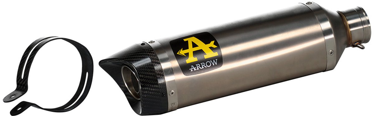 Arrow Thunder Titanium With Carbon End Cap Yamaha Tracer 9 Gt ´21-22 Gehomologeerde Uitlaatdemper Zilver Homologated