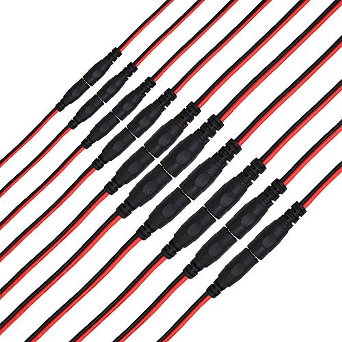 10 Paar DC Power Pigtail-kabels voor CCTV en Verlichting - 12V 5A Stekkers en Aansluitingen