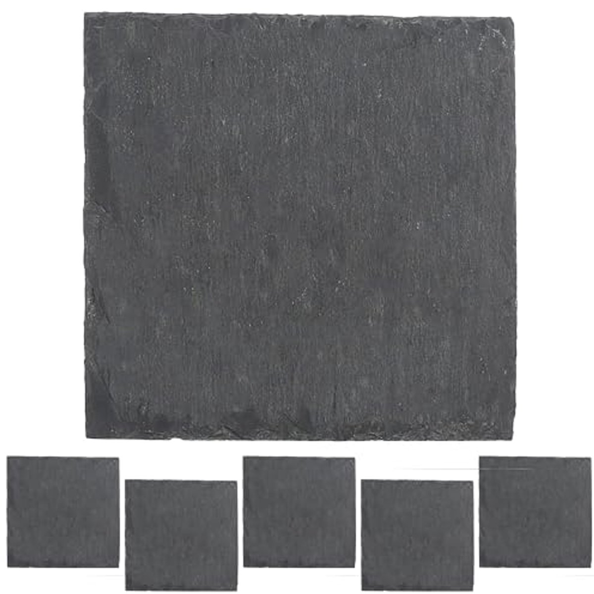 Set van 6 vierkante leistenen platen 15 x 15 cm met viltbeschermers
