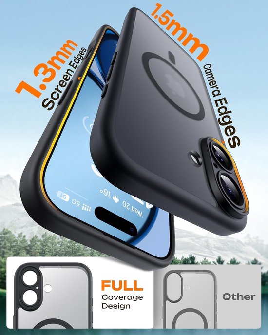 Coque iPhone 17 Zwart - Coque MagSafe iPhone 17 - Coque arrière antichoc avec protection d'objectif