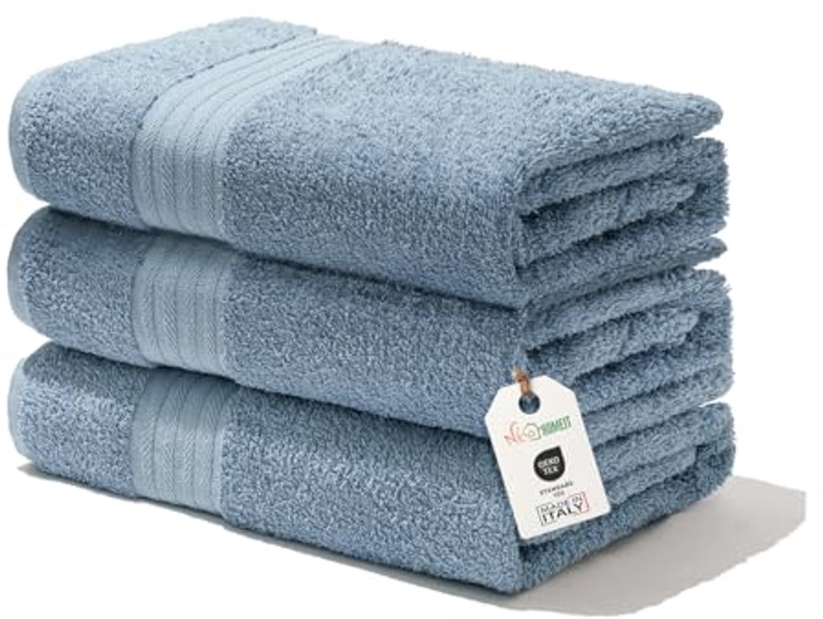 Set van 3 Zachte Badhanddoeken van 100% Katoen - Sneldrogend en Hoog Absorberend, 75 x 140