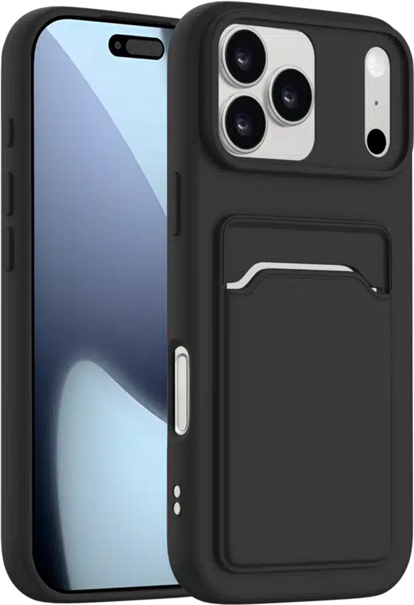 Casemania - Backcover hoesje - iPhone 17 Pro Max- Pasjeshouder - Zwart