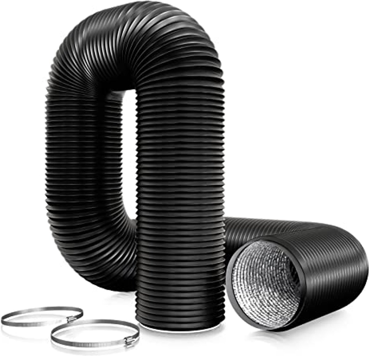 Flexibele PVC Afvoerslang 125 mm - 3 Meter voor Ventilatie en Afvoer