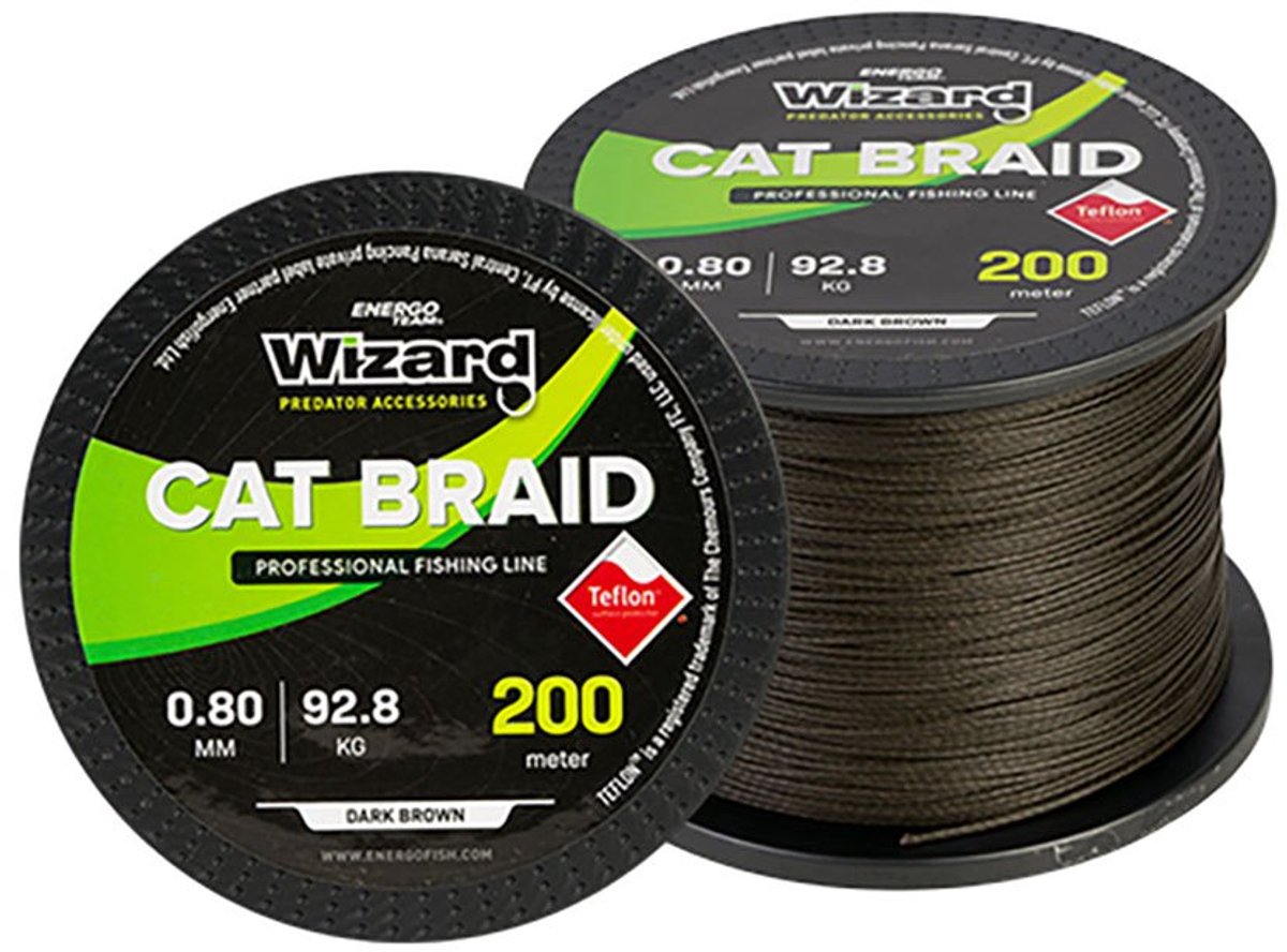 Wizard Cat 200 M Gevlochten Vislijn Transparant 0.400 mm