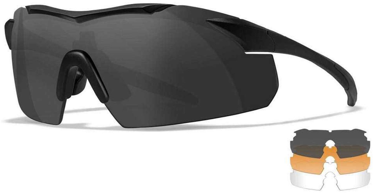 Wiley X VAPOR 2.5 Schietbril voor paintball, airsoft en schietsport zwart keurig frame