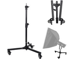 Fotografie Houder Foto Stand Licht Statief met Wielen - Maximale Laadcapaciteit Ongeveer 50 kg - Telescopische Maximale Hoogte 75 cm voor Studio en Buitenfotografie