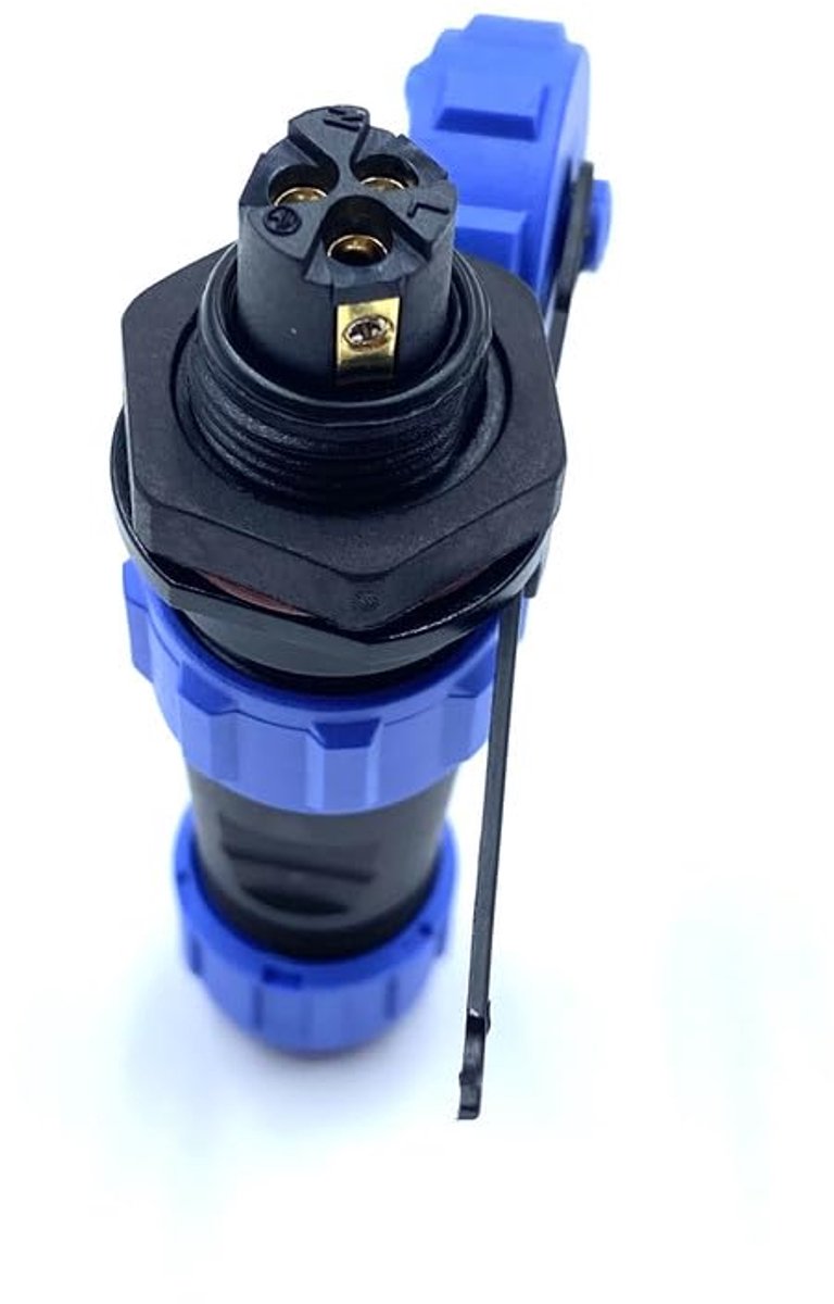 Waterdichte luchtvaartstekker 3-polig IP68 voor buitenlampen - Soldeervrije aansluiting 250V 13A
