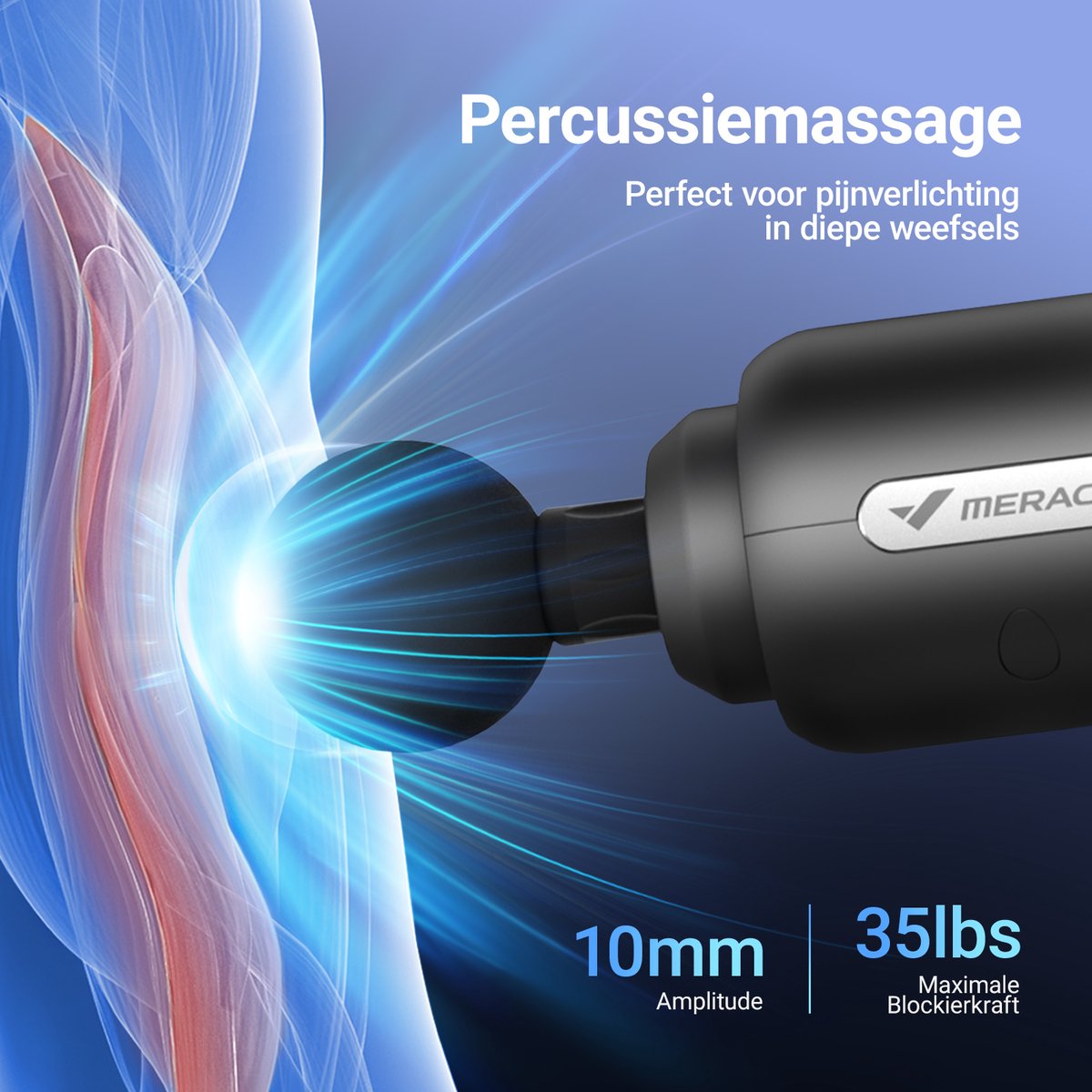 MERACH Massagepistool met 6 Opzetstukken en 5 Massagestanden - afbeelding 2