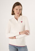 Felix Hardy Gebreide Polo Trui - Polo Kraag - Sweater Polo Shirt %100 Katoen Dames Ecru - S