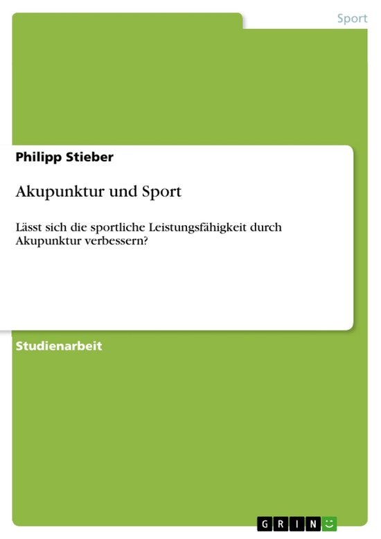 Akupunktur und Sport - cover