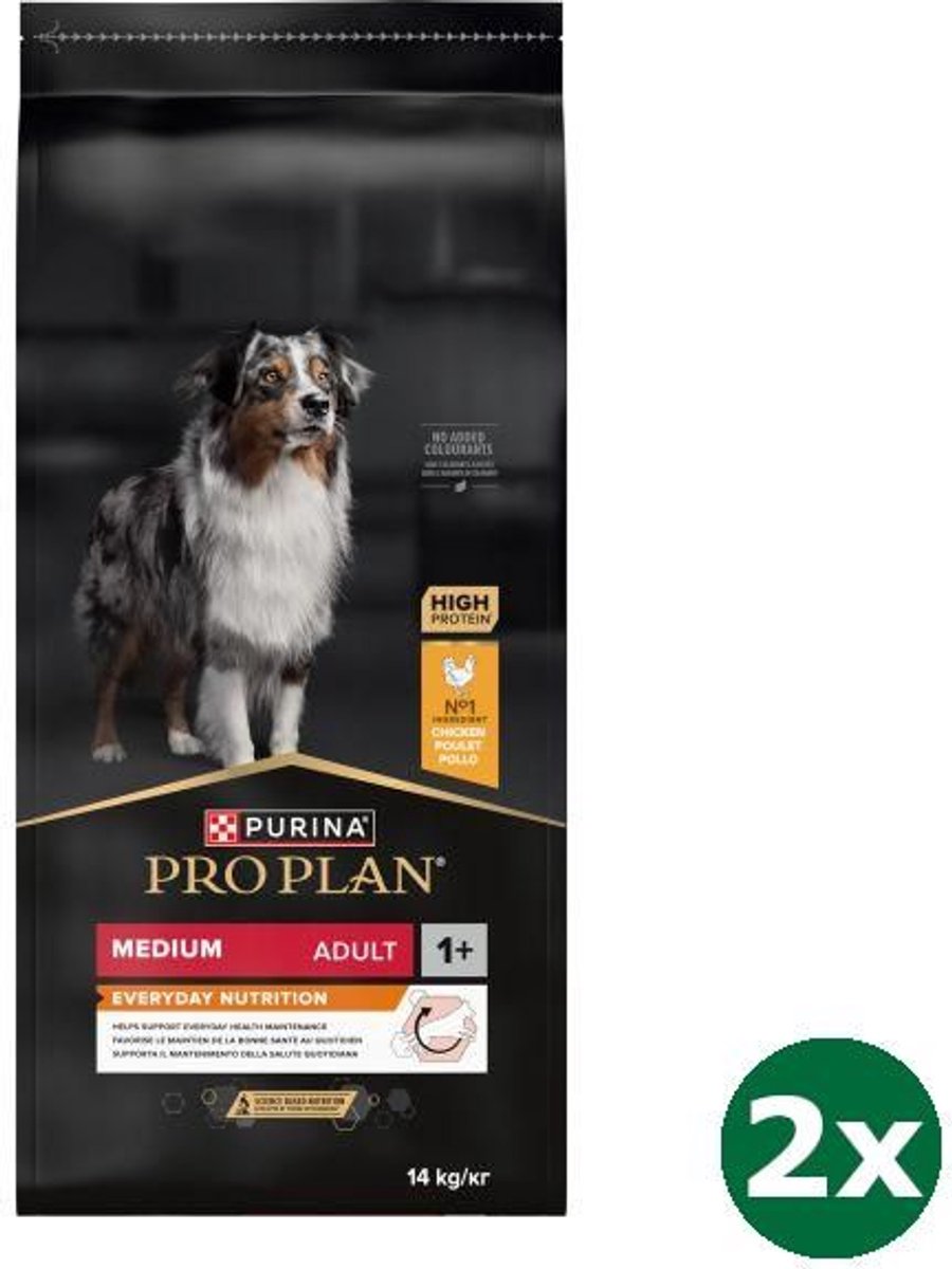 Pro Plan 2x14 kg Pro plan dog adult medium kip/rijst hondenvoer