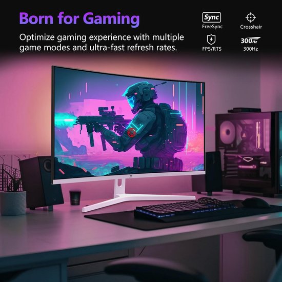 Gaming Monitor 27 Inch 300Hz met FreeSync en HDR van Merkloos — afbeelding 4