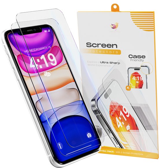 Convient pour iPhone 11 / iPhone XR Protecteur d'écran Tempered Glass - 2 pièces Extra Fort