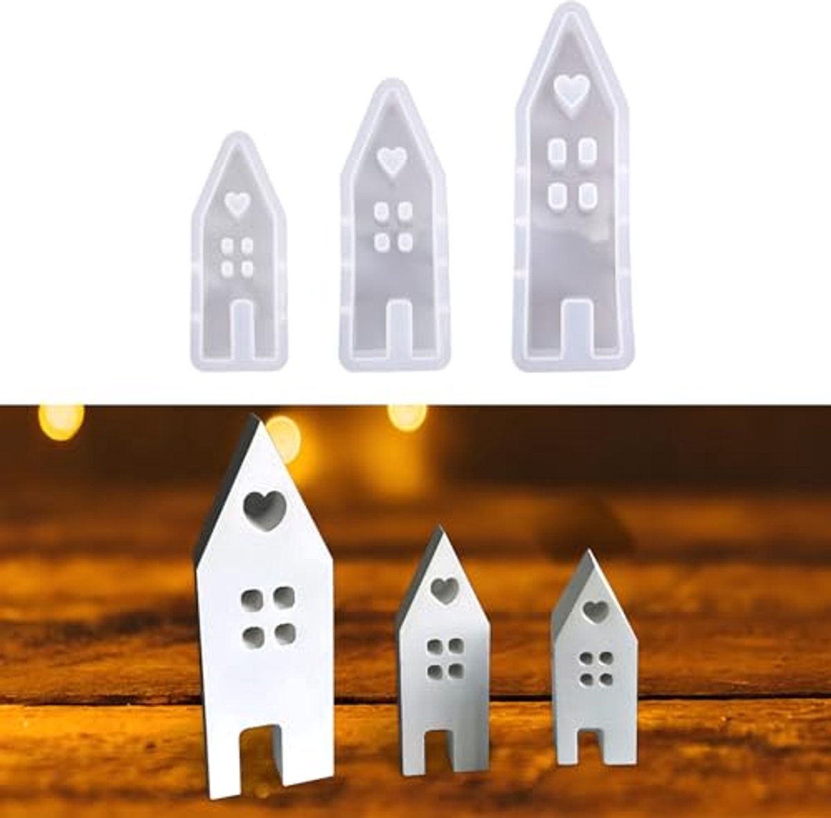 Siliconen Gietvormen voor Huisdecoratie - Set van 3 met Unieke Designs