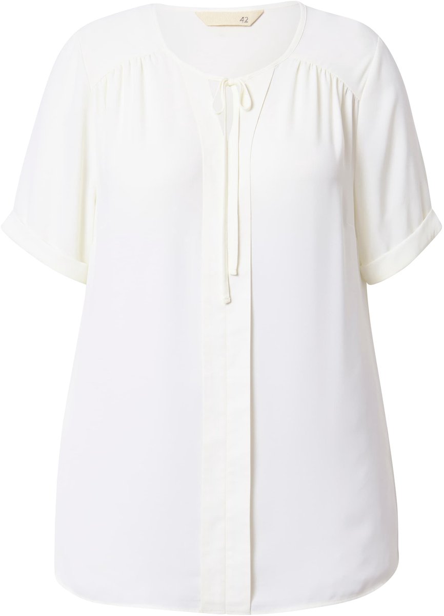 MIAMODA - Dames - Blouse A-lijn crêpe wijde halflange mouwen - Off-white - Maat 42