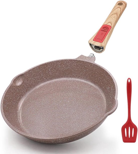 Poêle antiadhésive PolkaHome®, 28 cm, en céramique saine avec poignée
