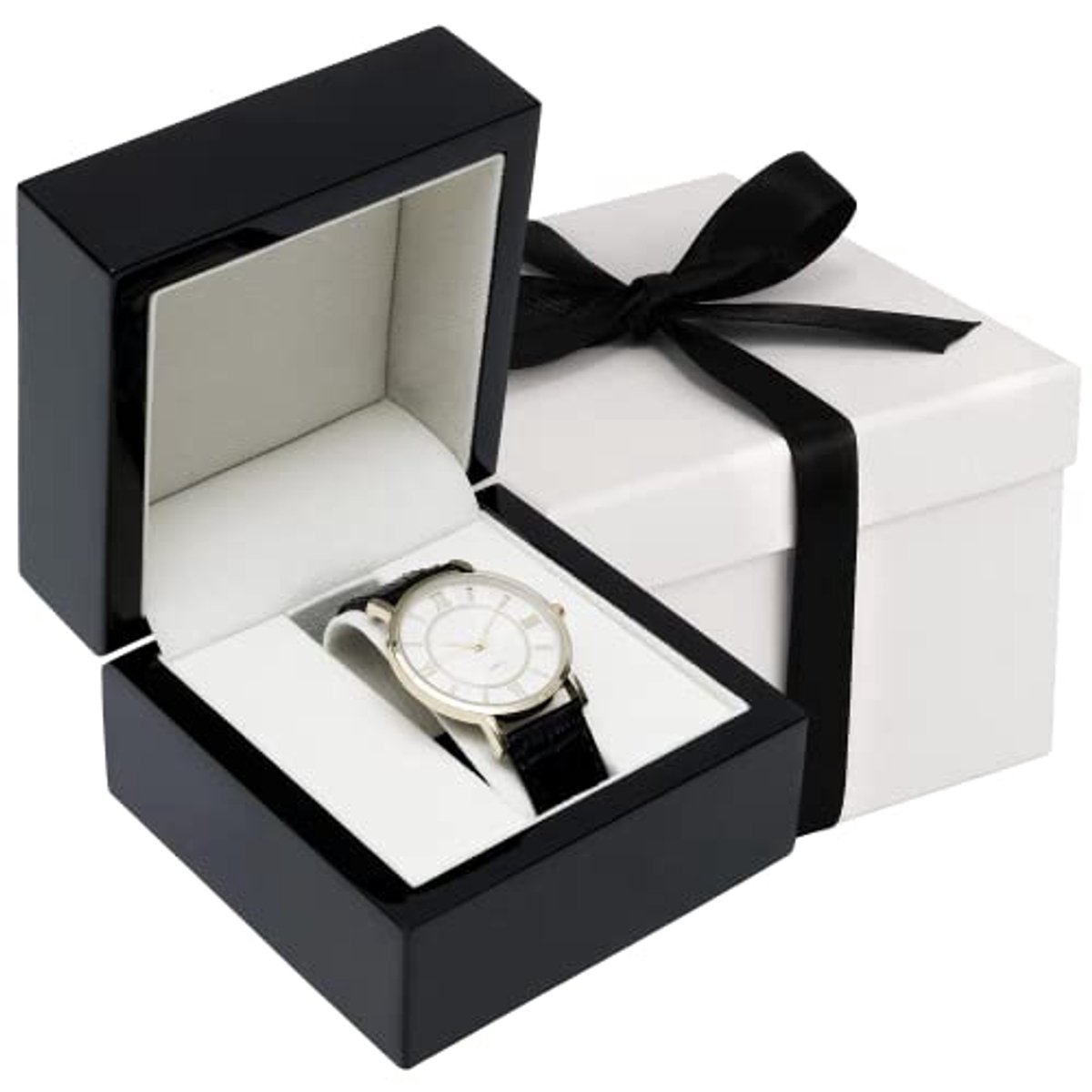 Houten Horloge Geschenkdoos - Luxe Box voor Horloges met Satijnen Lint