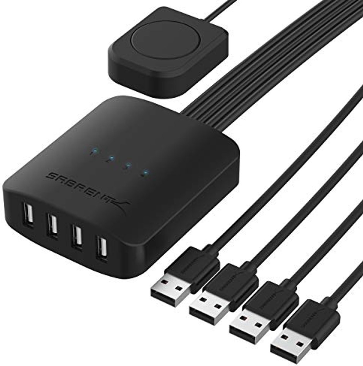 USB 2.0 Delen Schakelaar voor 4 Computers met LED-indicatoren