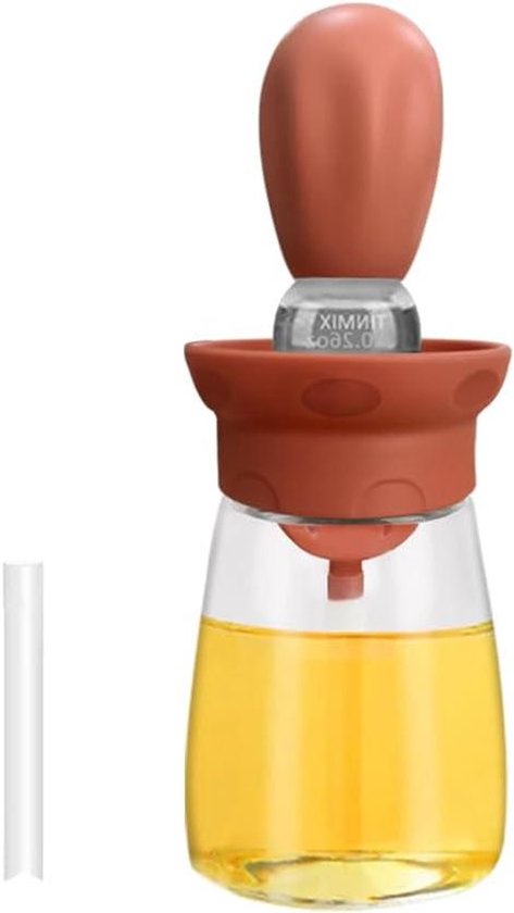 Oliedispenserfles met borstel, borstel voor oliefles - Siliconen oliedispenserfles met borstel | Draagbare opslag van olijfolie en dressinghouder, c