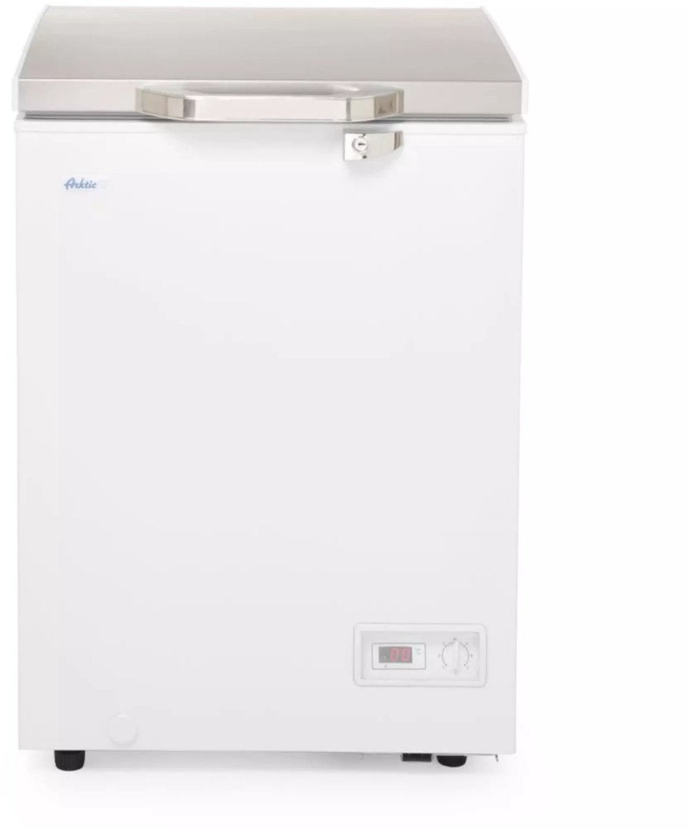 HENDI vrieskist 93 liter - aluminium en staal - zelfsluitend deksel, handmatig ontdooien - 574x608x(h)845 mm - zilvergrijs - horeca