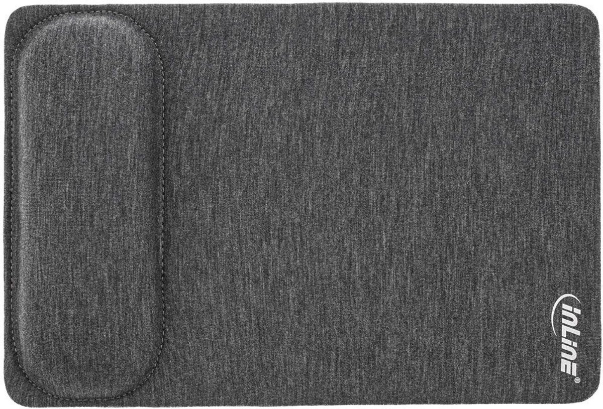 Premium muismat met polsondersteuner voor optische en laser muizen / grijs