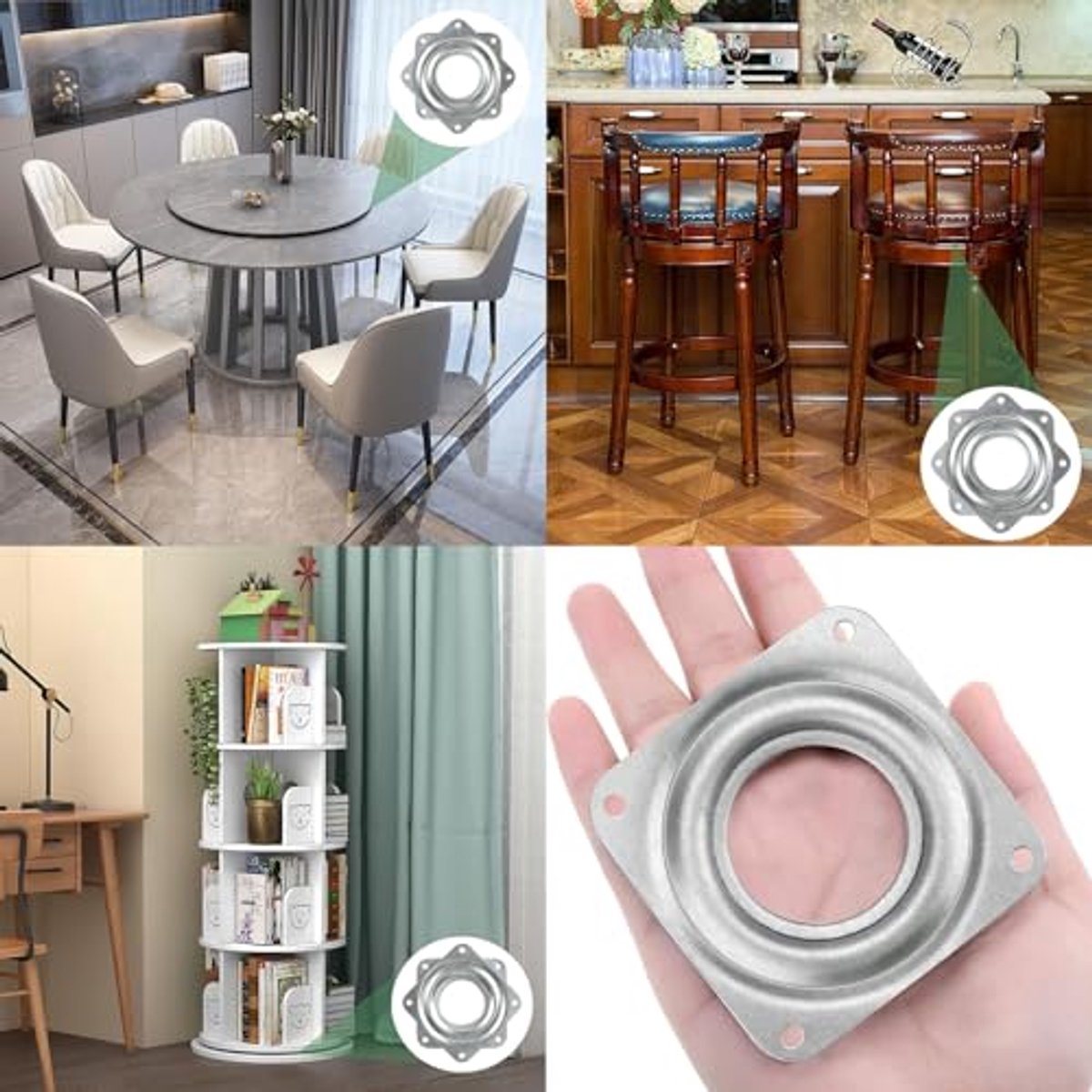 4-delige 360° Draaischotel - 3 Inch Rollager voor Meubels en Keuken