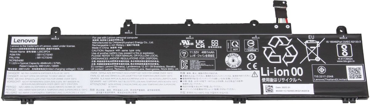 Lenovo L20M3PD4 Batterij - 57Wh