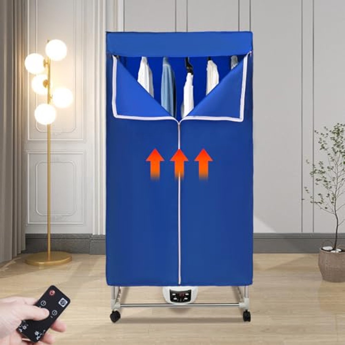 Elektrische Mini Wasdroger met Afstandsbediening - 1500W Draagbaar en Verplaatsbaar