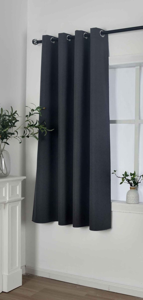 Ibenzoa Stijlvolle verduisteringsgordijn met visgraatpatroon in donkergrijs voor volledige verduistering