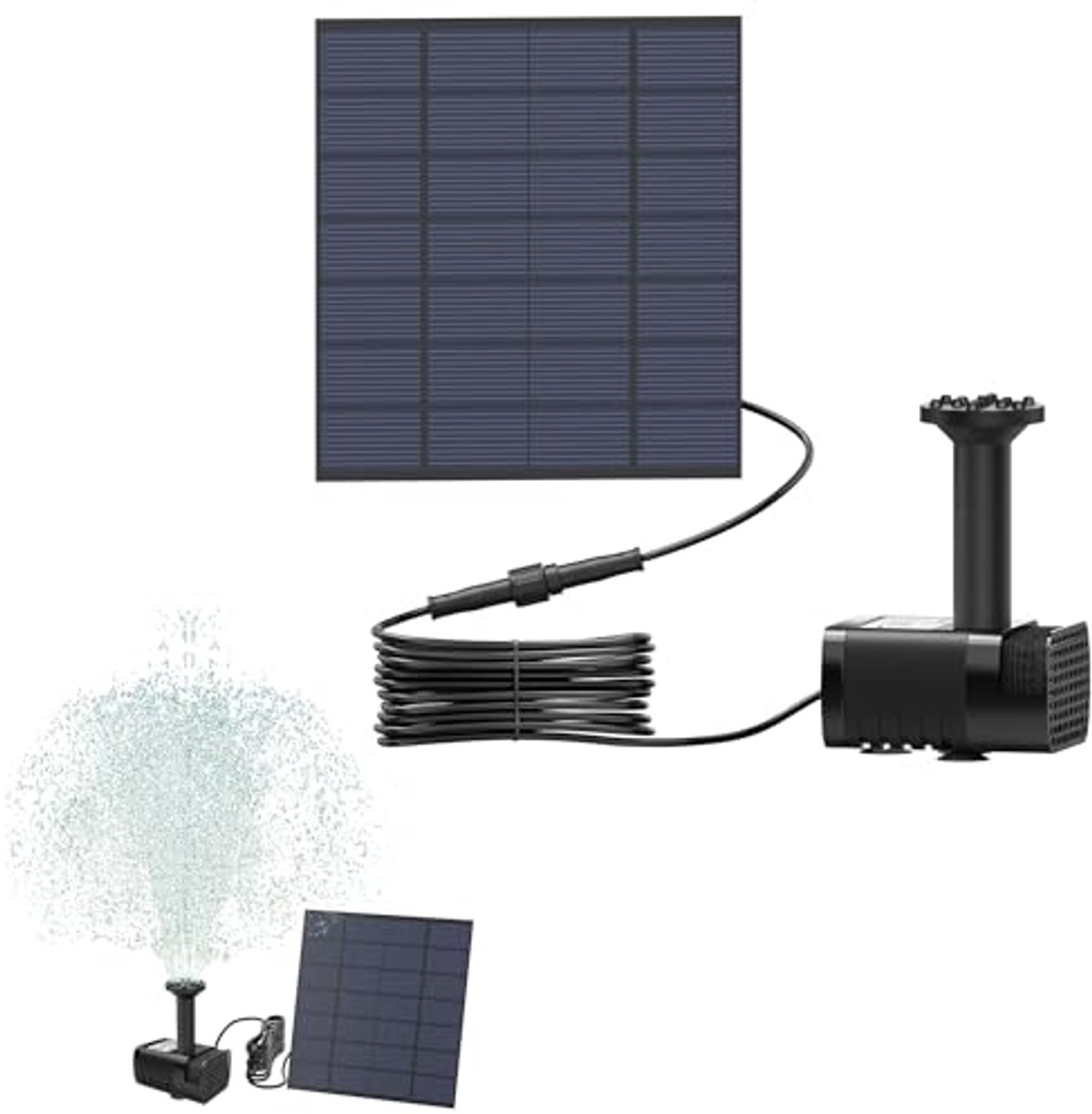Zonne-energie vijverpomp met borstelloze technologie - 1,8 W fontein voor tuinvijvers